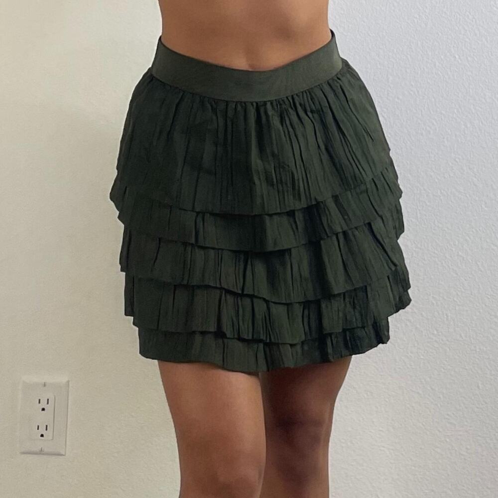 Green Ruffled Skirt